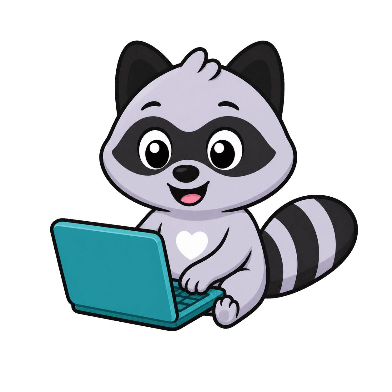 LifePal raccoon companion at work